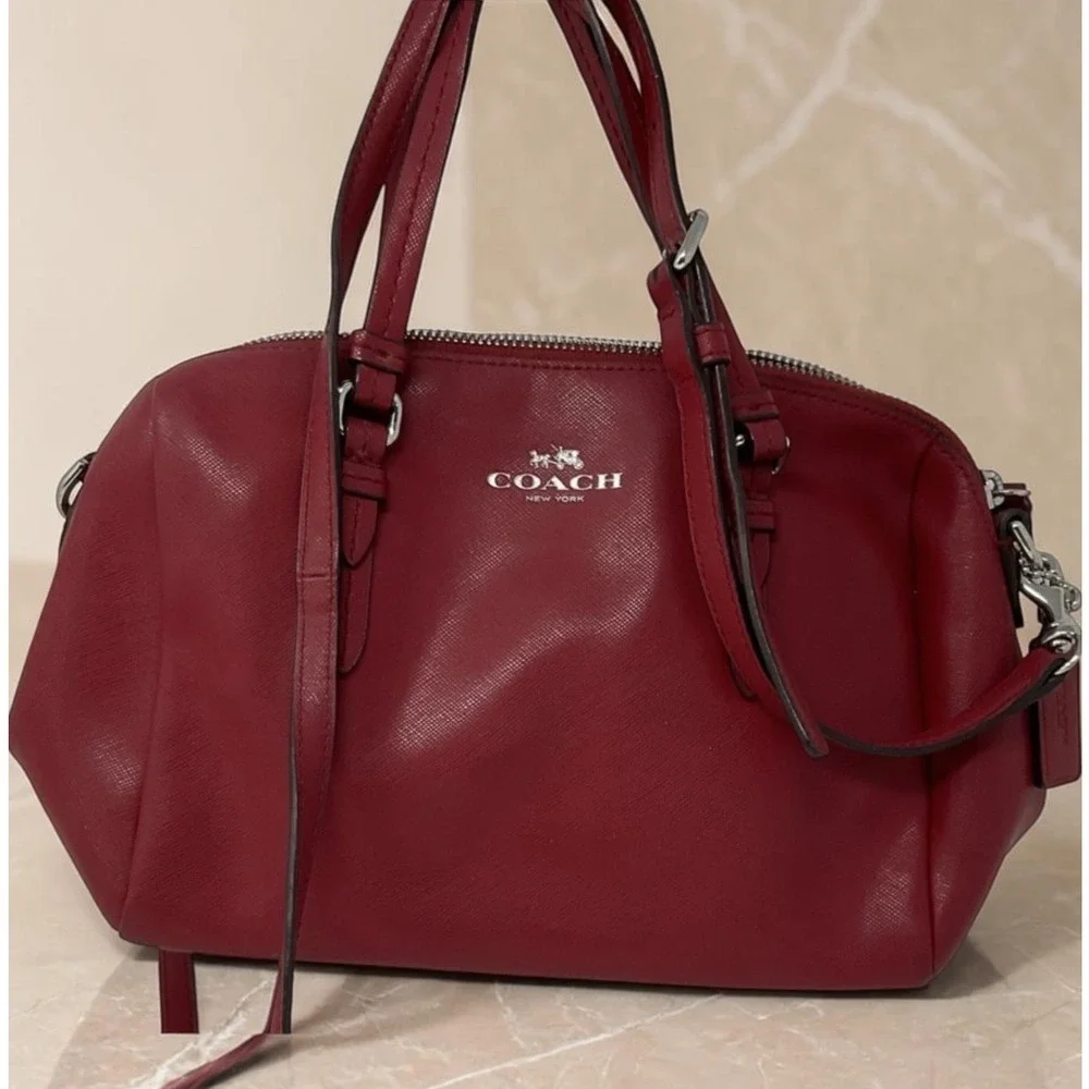 Coach Peyton Bennett Mini Satchel Red Leather Crossbody Dome Classic y2k F50430